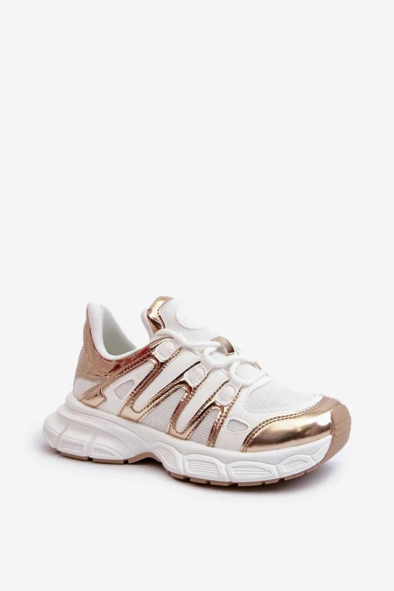 Sneakersy Damskie Biało-Złote Ahmani