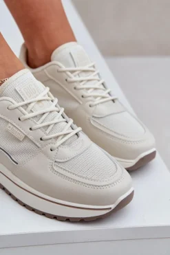 Sneakersy Damskie Big Star NN274A088 Jasnobeżowe