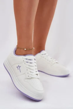 Sneakersy Damskie Big Star RR274A245 HI-POLY SYSTEM Biało-Fioletowe