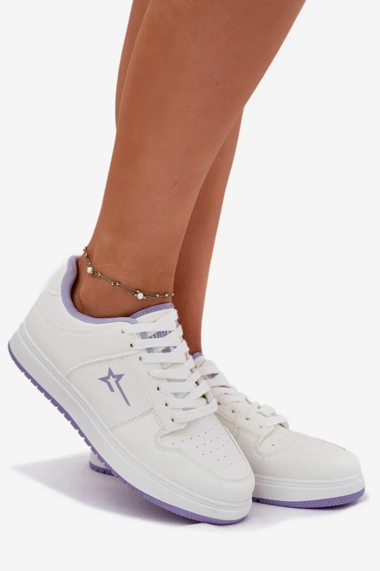 Sneakersy Damskie Big Star RR274A245 HI-POLY SYSTEM Biało-Fioletowe