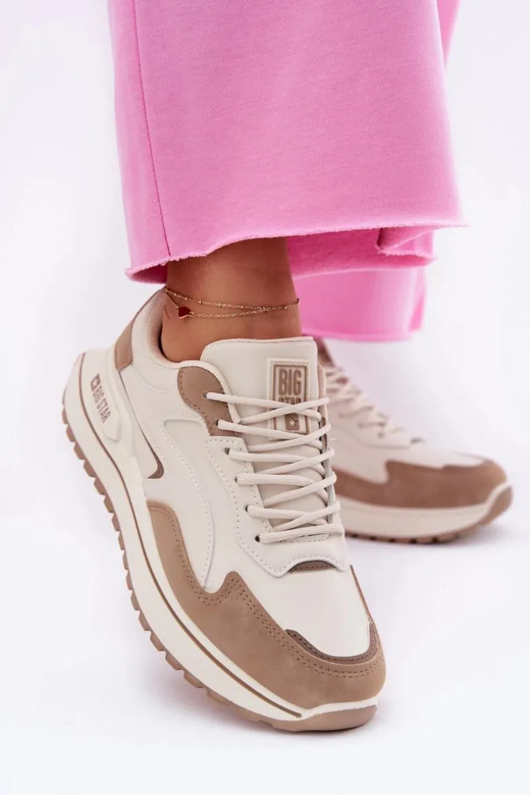 Sneakersy Damskie Big Star RR274A216 HI-POLY SYSTEM Beżowe