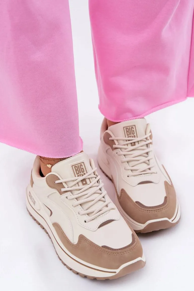 Sneakersy Damskie Big Star RR274A216 HI-POLY SYSTEM Beżowe