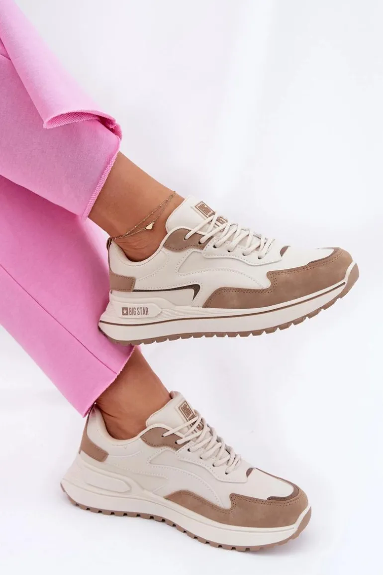 Sneakersy Damskie Big Star RR274A216 HI-POLY SYSTEM Beżowe