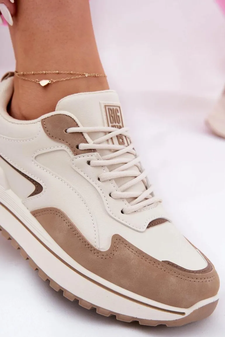 Sneakersy Damskie Big Star RR274A216 HI-POLY SYSTEM Beżowe