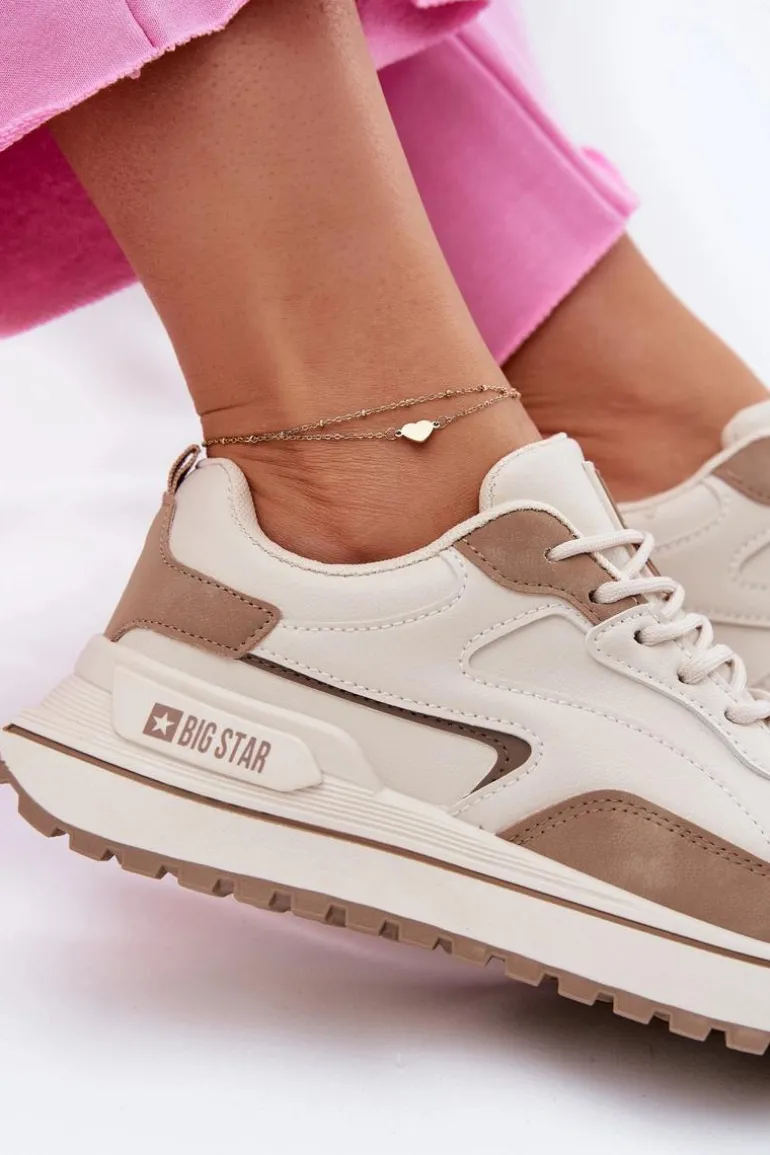 Sneakersy Damskie Big Star RR274A216 HI-POLY SYSTEM Beżowe