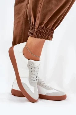 Sneakersy Damskie Big Star RR274371 Biało-Szare