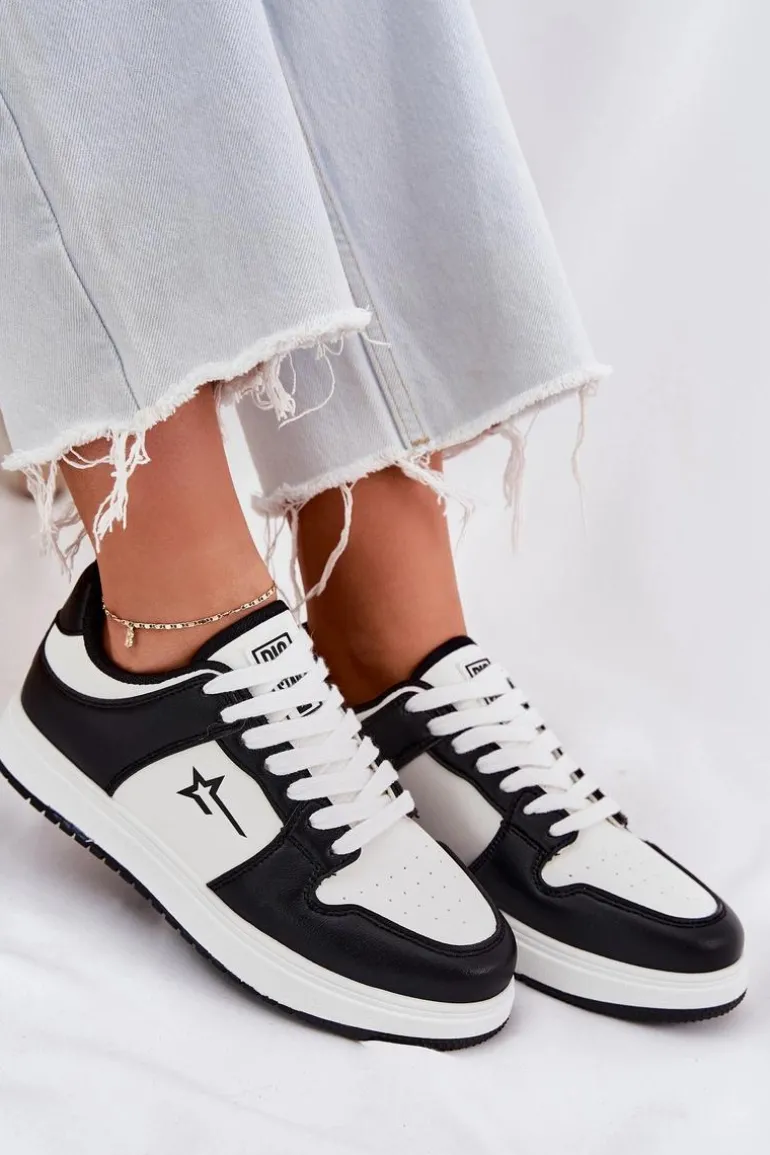 Sneakersy Damskie Big Star RR274A240 HI-POLY SYSTEM Biało-Czarne