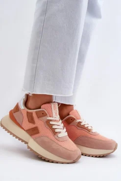 Sneakersy Damskie Big Star NN274976 Pomarańczowe