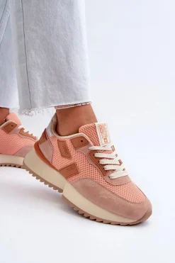 Sneakersy Damskie Big Star NN274976 Pomarańczowe