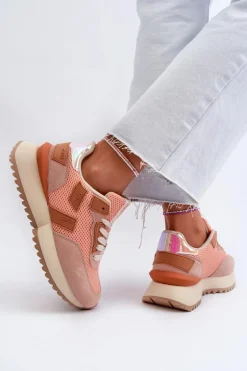 Sneakersy Damskie Big Star NN274976 Pomarańczowe