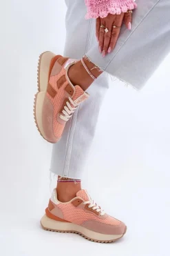 Sneakersy Damskie Big Star NN274976 Pomarańczowe