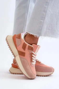 Sneakersy Damskie Big Star NN274976 Pomarańczowe