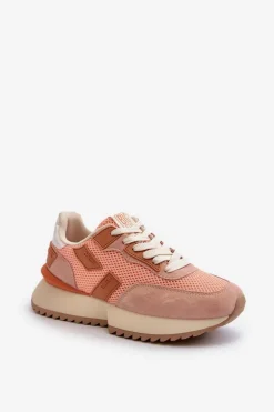 Sneakersy Damskie Big Star NN274976 Pomarańczowe