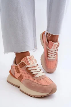 Sneakersy Damskie Big Star NN274976 Pomarańczowe