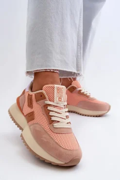 Sneakersy Damskie Big Star NN274976 Pomarańczowe