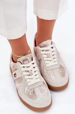 Sneakersy Damskie Daniel Lopez Just Dare SS2D4032 Zwierzęcy Wzór Beżowe