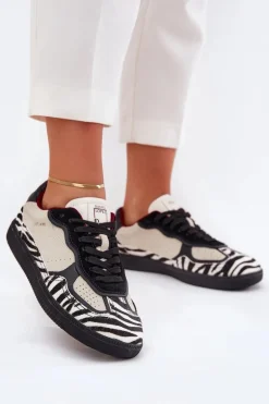 Sneakersy Damskie Daniel Lopez Just Dare SS2D4015 Zebra Beżowe
