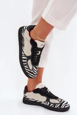 Sneakersy Damskie Daniel Lopez Just Dare SS2D4015 Zebra Beżowe