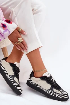 Sneakersy Damskie Daniel Lopez Just Dare SS2D4015 Zebra Beżowe