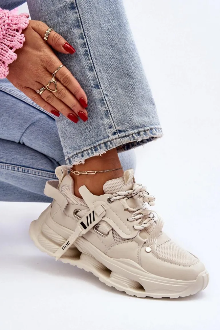 Sneakersy Damskie GOE NN2N4041 Beżowe
