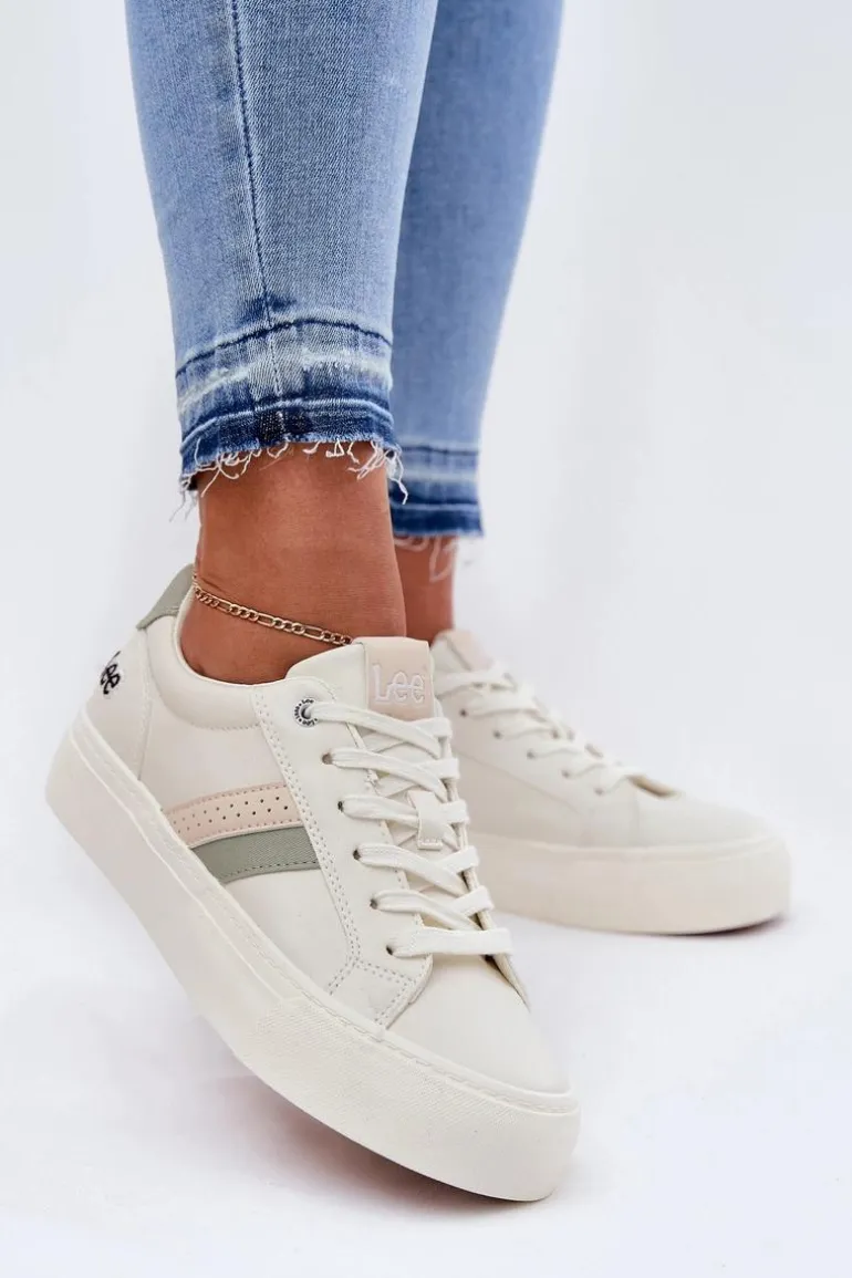 Sneakersy Damskie LEE LAYLA WOMEN LOW 50251003 Zgaszona Biel