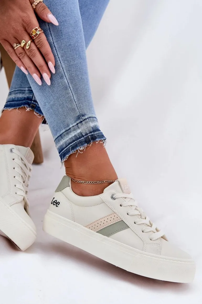 Sneakersy Damskie LEE LAYLA WOMEN LOW 50251003 Zgaszona Biel