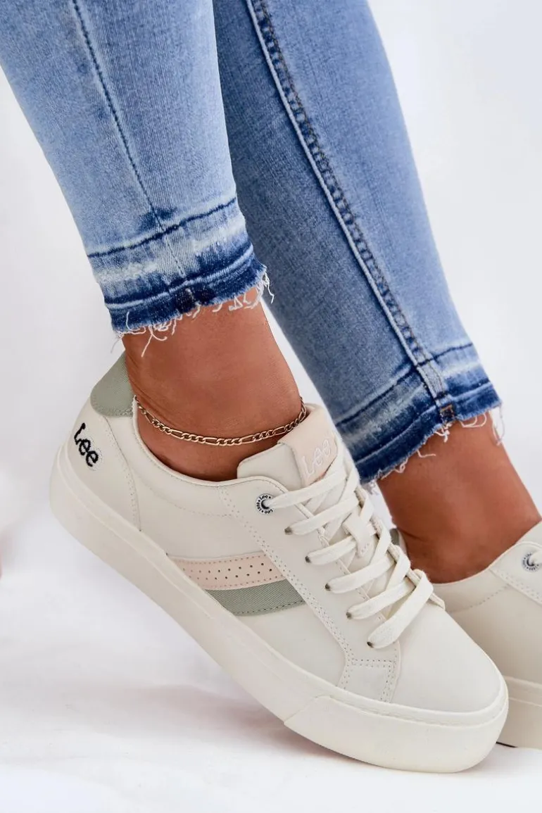 Sneakersy Damskie LEE LAYLA WOMEN LOW 50251003 Zgaszona Biel