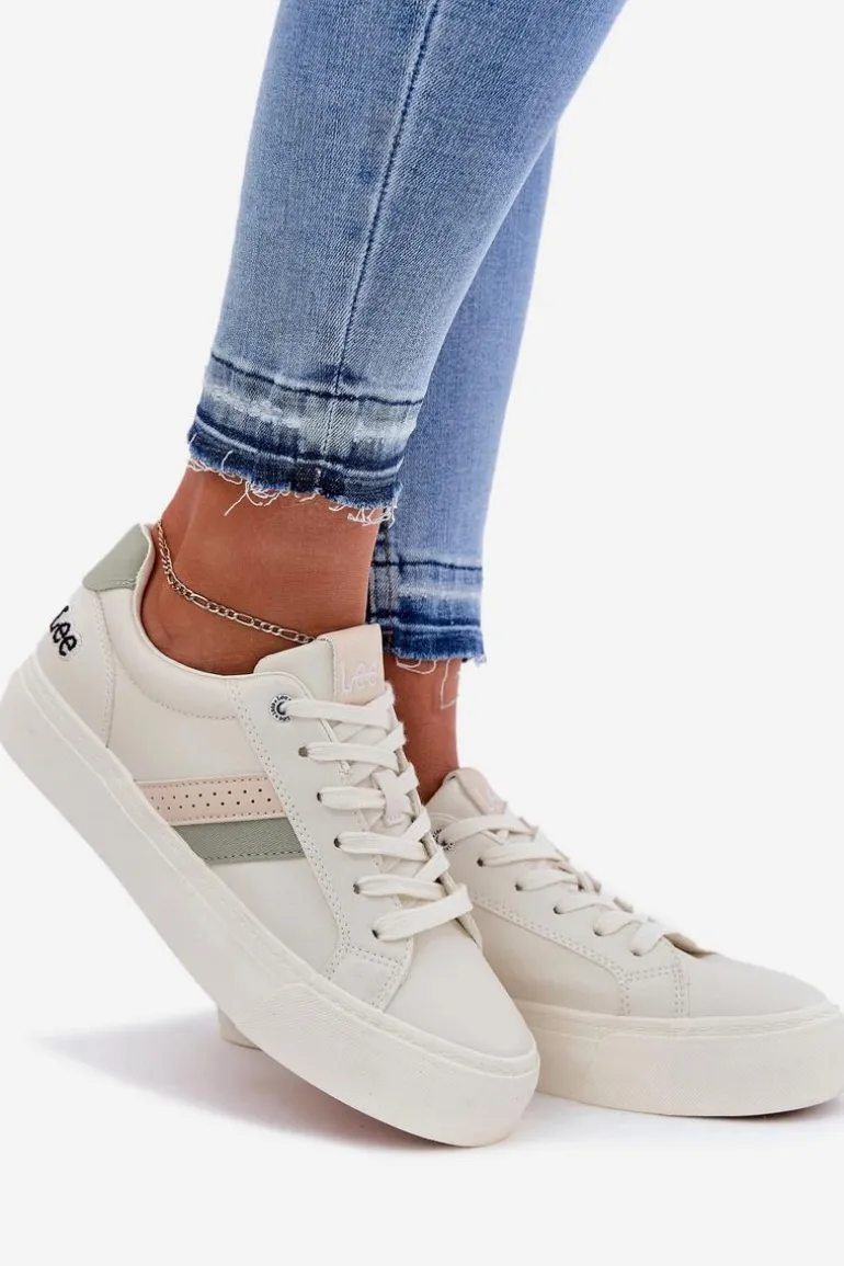 Sneakersy Damskie LEE LAYLA WOMEN LOW 50251003 Zgaszona Biel