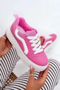 Sneakersy Damskie Na Platformie Fuksja Tellnira