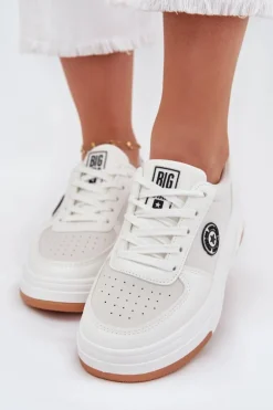 Sneakersy Damskie Na Platformie Big Star RR274572 HI-POLY SYSTEM Białe