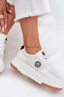 Sneakersy Damskie Na Platformie Big Star RR274572 HI-POLY SYSTEM Białe