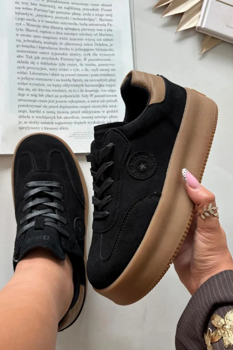 Sneakersy Damskie Na Platformie Big Star SS274761 Czarne