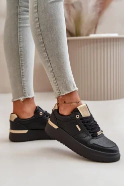 Sneakersy Damskie Na Platformie Big Star OO274758 HI-POLY SYSTEM Czarne