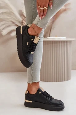 Sneakersy Damskie Na Platformie Big Star OO274758 HI-POLY SYSTEM Czarne