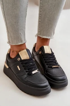 Sneakersy Damskie Na Platformie Big Star OO274758 HI-POLY SYSTEM Czarne