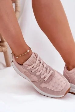 Sneakersy Damskie Na Platformie Big Star RR274489 Hi-Poly System Różowe