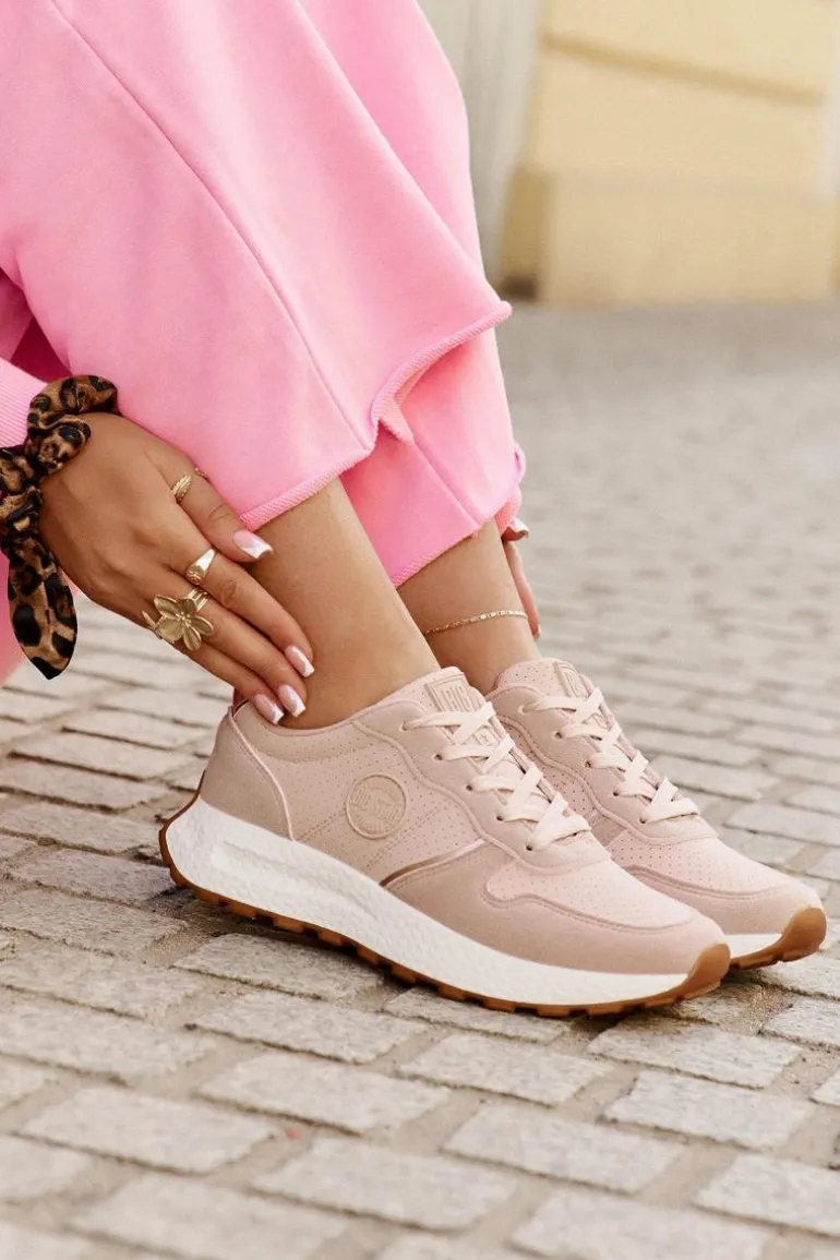 Sneakersy Damskie Na Platformie Big Star RR274489 Hi-Poly System Różowe