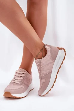 Sneakersy Damskie Na Platformie Big Star RR274489 Hi-Poly System Różowe