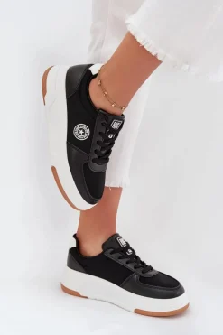 Sneakersy Damskie Na Platformie Big Star RR274573 HI-POLY SYSTEM Czarne