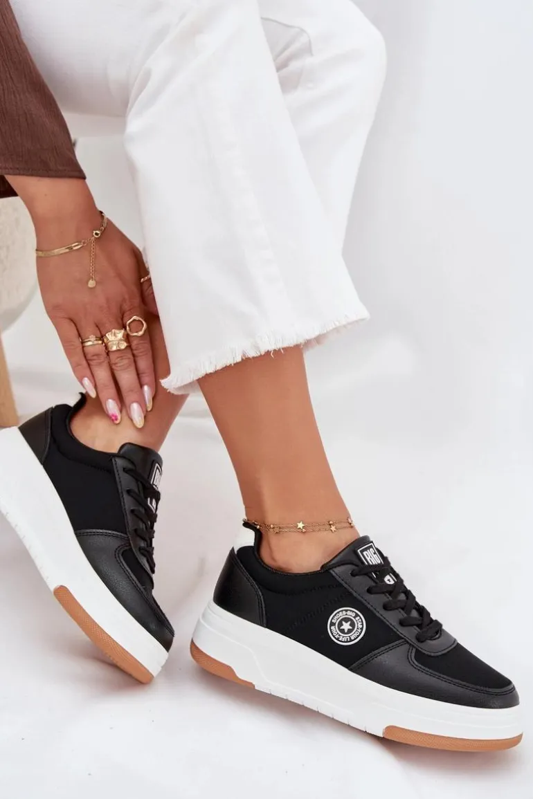 Sneakersy Damskie Na Platformie Big Star RR274573 HI-POLY SYSTEM Czarne