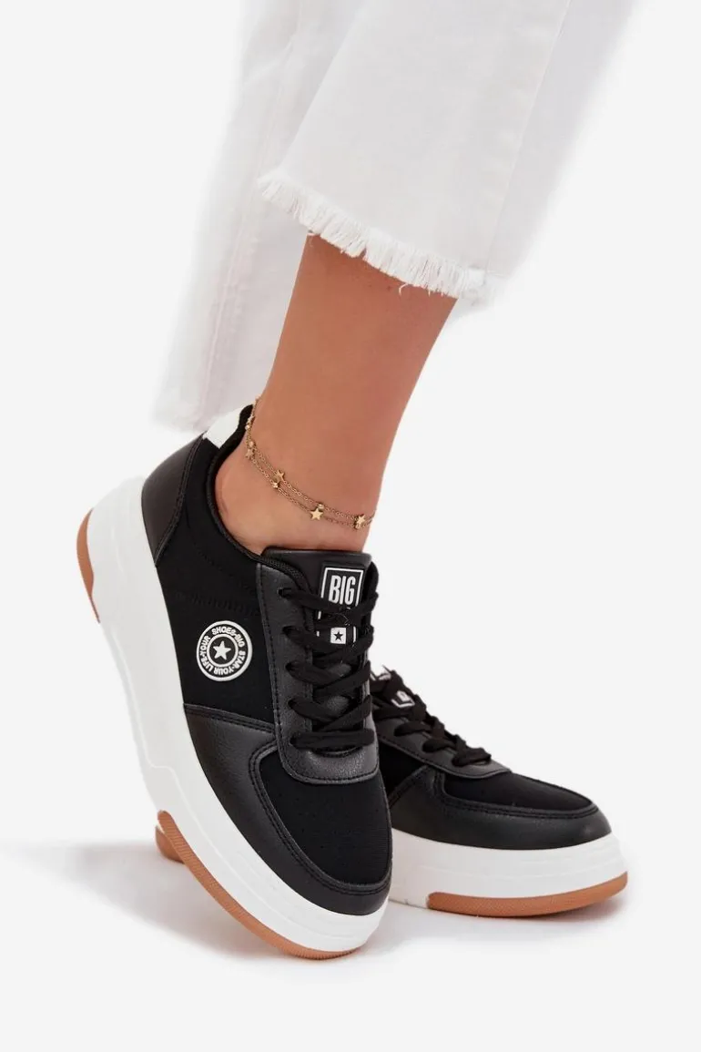 Sneakersy Damskie Na Platformie Big Star RR274573 HI-POLY SYSTEM Czarne