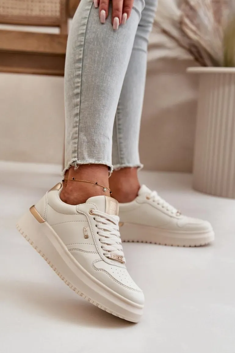 Sneakersy Damskie Na Platformie Big Star OO274757 HI-POLY SYSTEM Białe