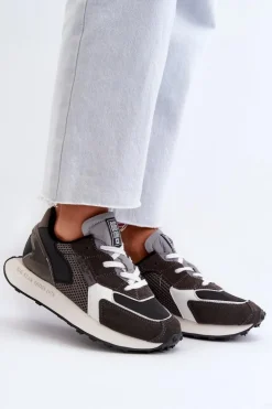 Sneakersy Damskie Na Platformie Memory Foam System Big Star NN274683 Czarne