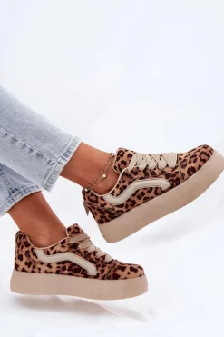 Sneakersy Damskie Na Platformie Panterka Tellnira