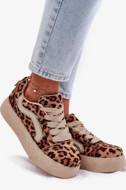 Sneakersy Damskie Na Platformie Panterka Tellnira