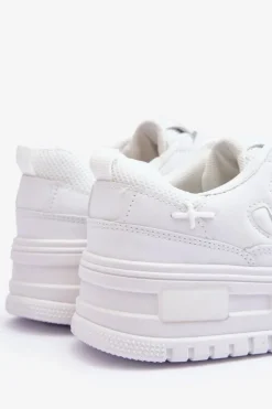 Sneakersy Damskie Na Platformie Białe Finos