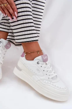 Sneakersy Damskie Na Platformie LEE EMMA WOMEN LOW 50251014.00L Białe