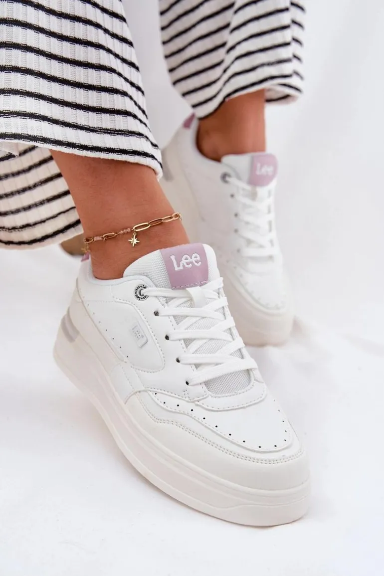 Sneakersy Damskie Na Platformie LEE EMMA WOMEN LOW 50251014.00L Białe