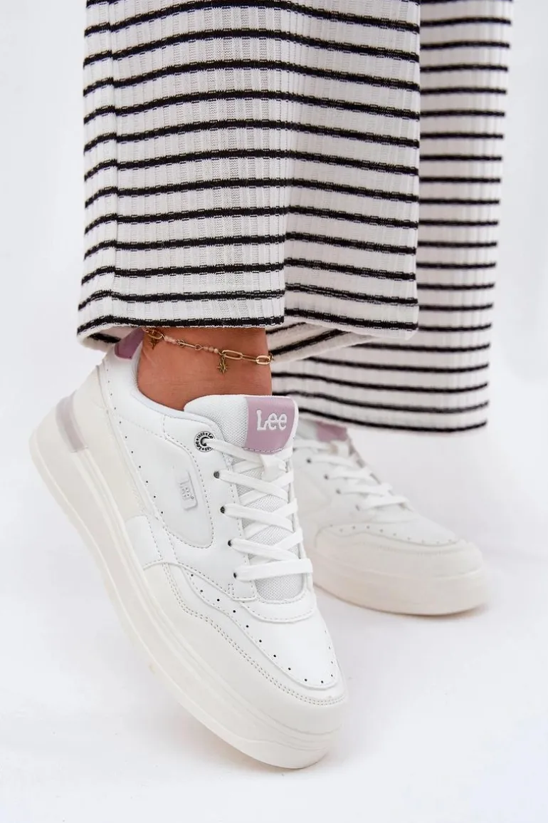 Sneakersy Damskie Na Platformie LEE EMMA WOMEN LOW 50251014.00L Białe
