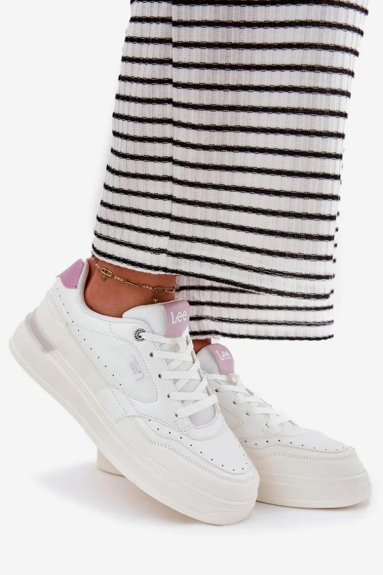 Sneakersy Damskie Na Platformie LEE EMMA WOMEN LOW 50251014.00L Białe